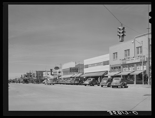 Main street of Hobbs, New Mexico. Hobbs is an oil boom town