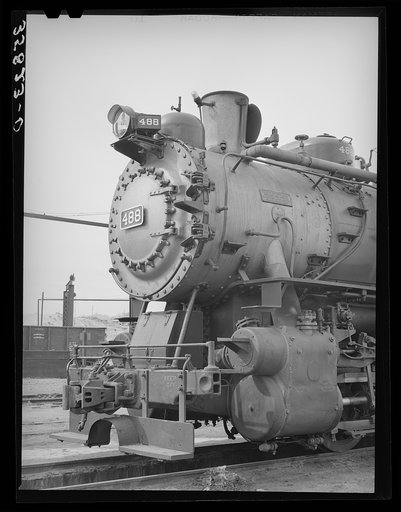 Detail of switch engine in the yards at Big Spring, Texas