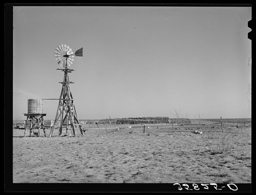 Windmill of farmstead in Dawson County, Texas