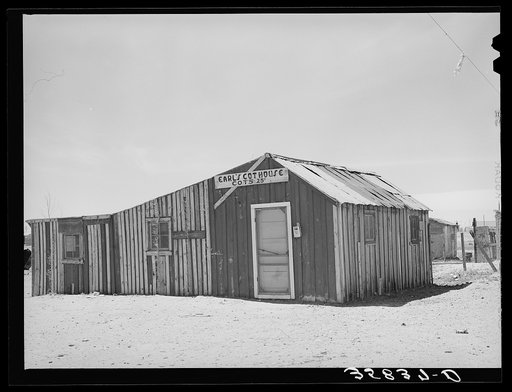 Untitled photo, possibly related to: Cot house in the oil town of Hobbs, New Mexico. Hobbs is now experiencing a boom and the cot houses are necessary for the swarms of workers who come in. This is typical of all oil boom towns