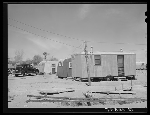 Trailer homes of oil field workers in Hobbs, New Mexico