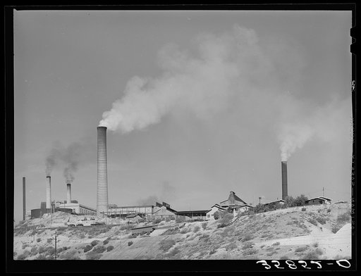 Untitled photo, possibly related to: Copper smelter. Miami, Arizona