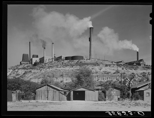 Untitled photo, possibly related to: Copper smelter. Miami, Arizona