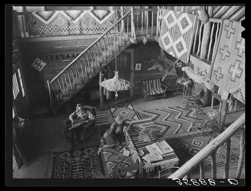 Untitled photo, possibly related to: Interior of living room of Navajo Lodge. Datil, New Mexico