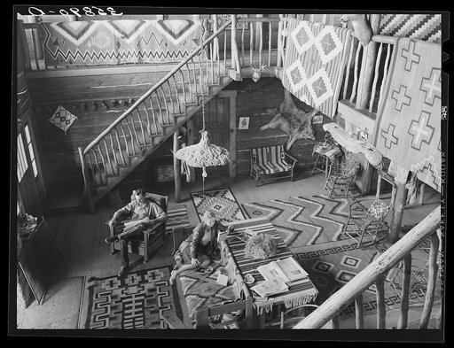 Interior of living room of Navajo Lodge. Datil, New Mexico
