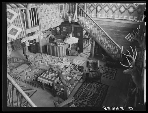Living room of the Navajo Lodge. Datil, New Mexico