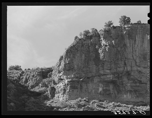 Rock cliffs at Beckers Butte. Gila County, Arizona