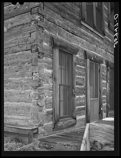 Detail of construction of Navajo Lodge, former ranch house. Datil, New Mexico