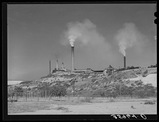 Untitled photo, possibly related to: Copper smelter. Miami, Arizona