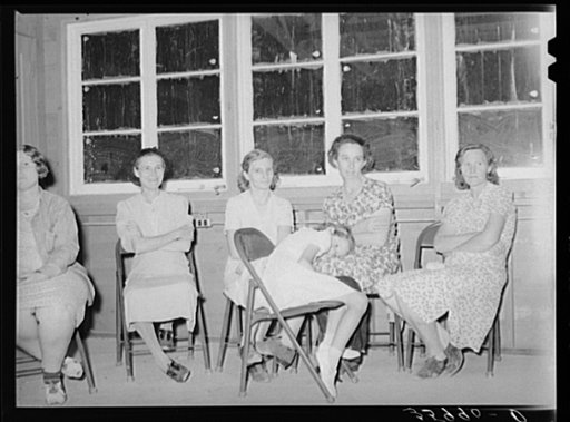 Women members of the camp committee at the migratory labor camp. Aqua Fria, Arizona
