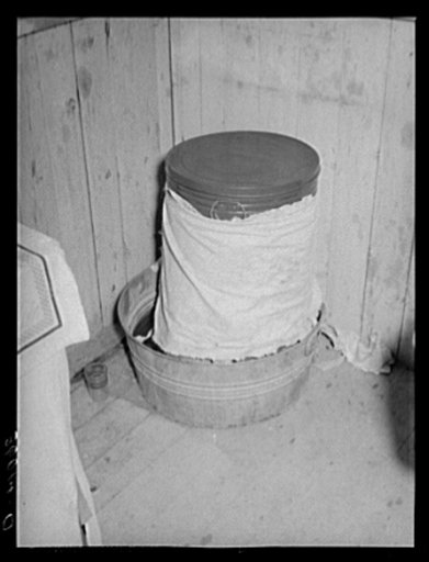 Make-shift refrigerator of farm of FSA (Farm Security Administration) rehabilitation borrower. Maricopa County, Arizona