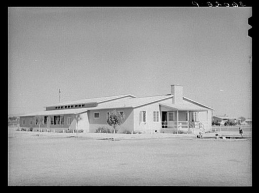 Community building at the Agua Fria migratory labor camp. Arizona