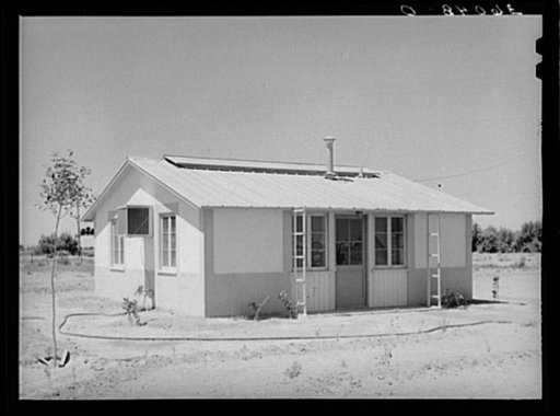 Type of house for permanent agricultural laborers at the Agua Fria migratory labor camp. Arizona