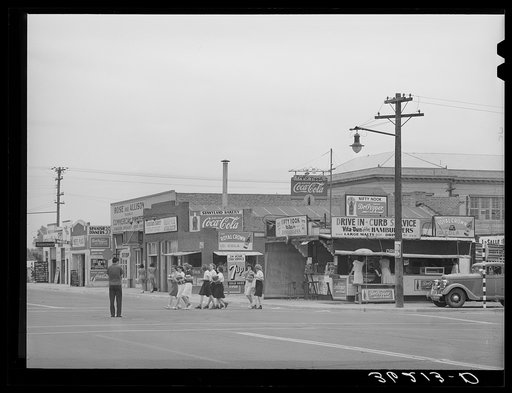 High school students crossing the street. Phoenix, Arizona