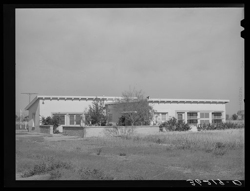 Community building at the Arizona part-time farms. Chandler Unit, Maricopa County, Arizona