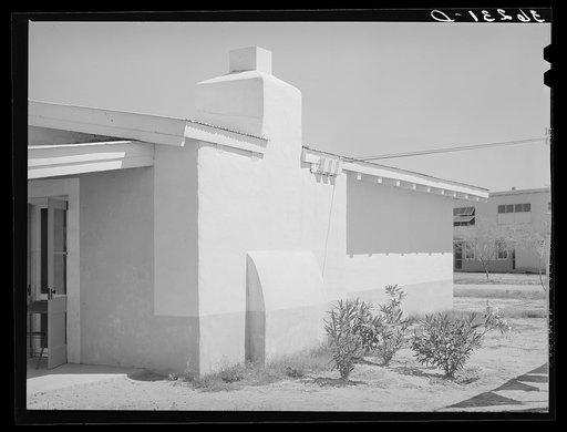 Detail of community building of the Arizona part-time farms. Chandler Unit, Maricopa County, Arizona