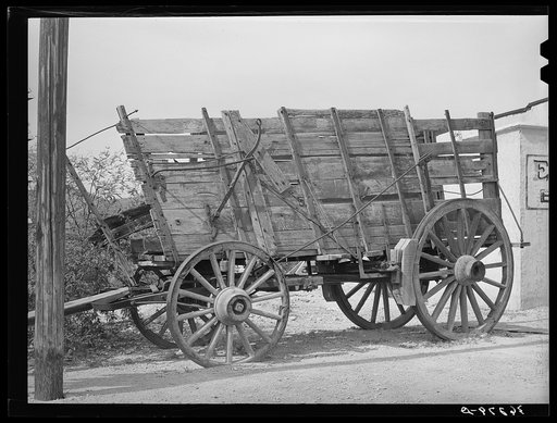 Twenty-mule team wagon on display at the Bird Cage Theater museum in Tombstone, Arizona