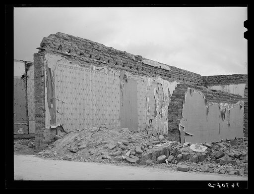 Ruins of old building on the main street of Tombstone, Arizona. While this is not a ghost town (there is still mining activity in this region), the town is not the same as it was in its lusty youth