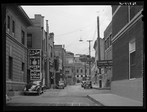Side street of Bisbee, Arizona. Mining center