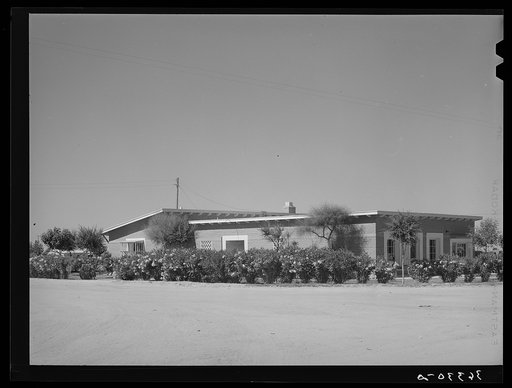 Community building at the Casa Grande Valley Farms. Pinal County, Arizona