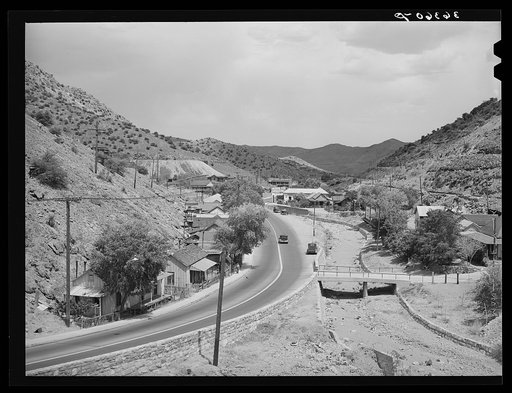 Looking down the highway on the outskirts of Bisbee, Arizona