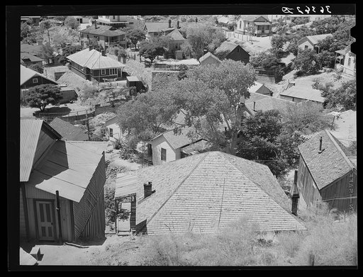 Looking down on the housetops of Bisbee, Arizona