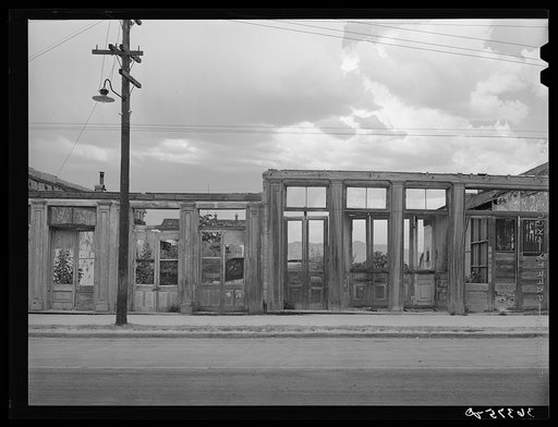 Shells of old buildings on the main street of Tombstone, Arizona