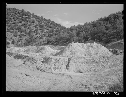 Untitled photo, possibly related to: Tailings at abandoned copper mine at Leopold, New Mexico