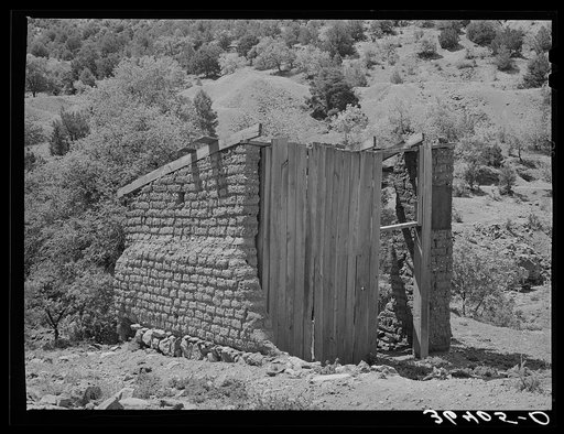 Untitled photo, possibly related to: Remains of adobe buildings in the ghost mining town of Georgetown, New Mexico