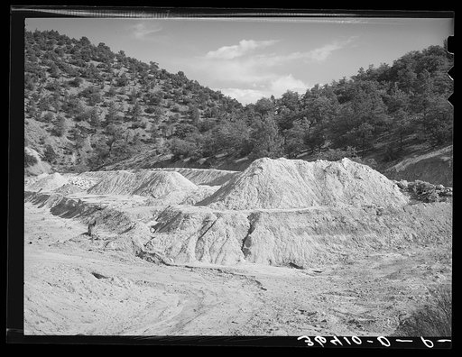 Tailings at abandoned copper mine at Leopold, New Mexico