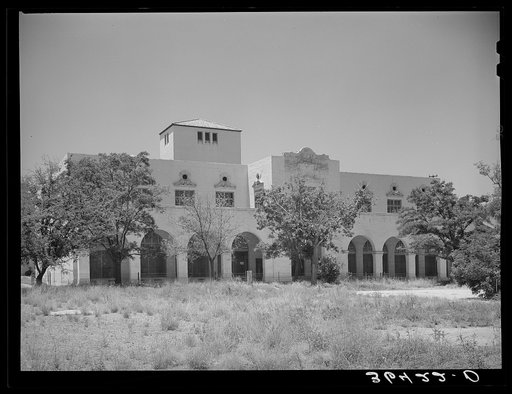 One of the main buildings of the Burro Mountain Copper Company, now inactive, at Tyrone, New Mexico