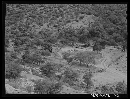 Ranch in a valley. Cochise County, near Bisbee, Arizona