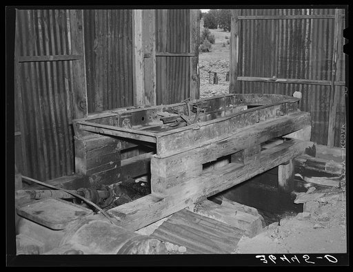Foundation of machinery which was once used on gold mining at Pinos Altos, New Mexico