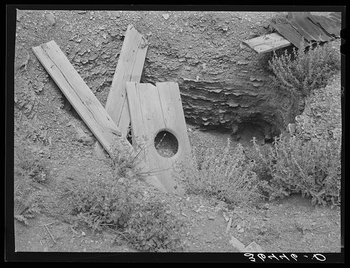 Remains of old privy at the ghost town. Georgetown, New Mexico