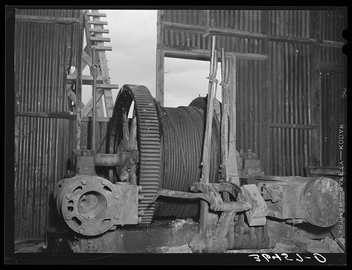Remains of steam winch in abandoned gold mine at Pinos Altos, New Mexico