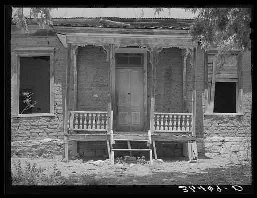 Front of abandoned residence in Georgetown, New Mexico. Ghost gold mining town