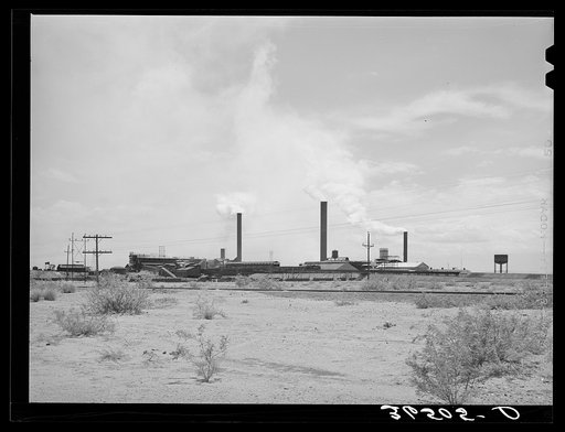 Copper smelter at Douglas, Arizona. Copper from the Bisbee area is brought to this smelter