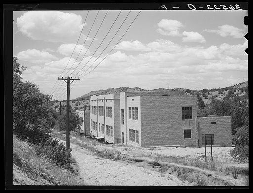 Untitled photo, possibly related to: Abandoned school buildings at Tyrone, New Mexico. These were company-built schools
