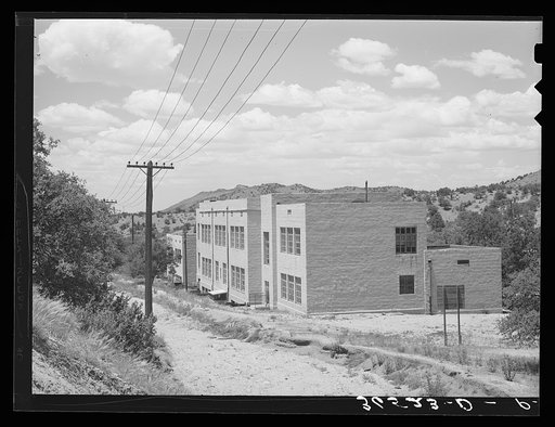 Abandoned school buildings at Tyrone, New Mexico. These were company-built schools