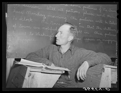 Farmer at Farm Bureau meeting at Pie Town, New Mexico
