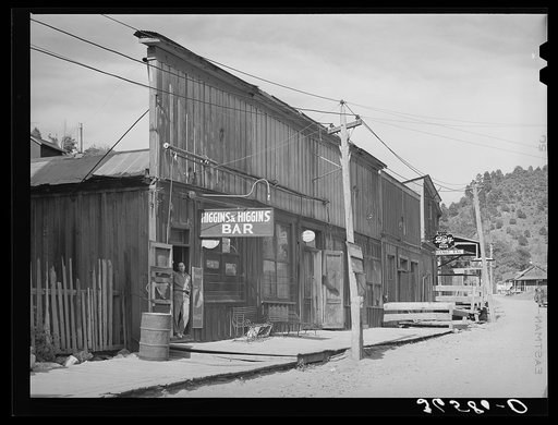 Bar in Mogollon, New Mexico. Notice the wooden sidewalk