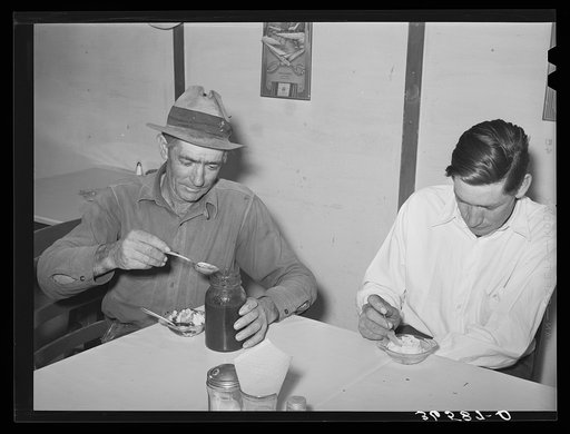 Farmers eating ice cream. Pie Town, New Mexico