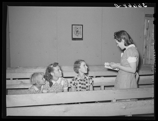 Sunday school in the Farm Bureau building. Pie Town, New Mexico