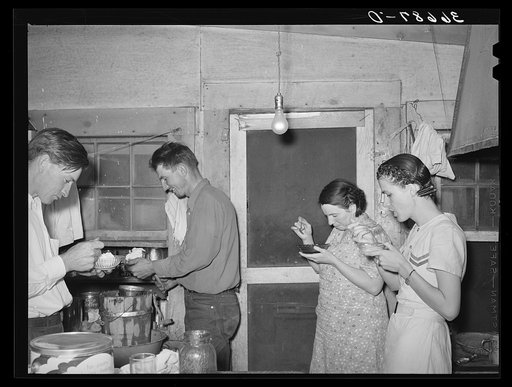 Farmers and their wives eating ice cream. Pie Town, New Mexico