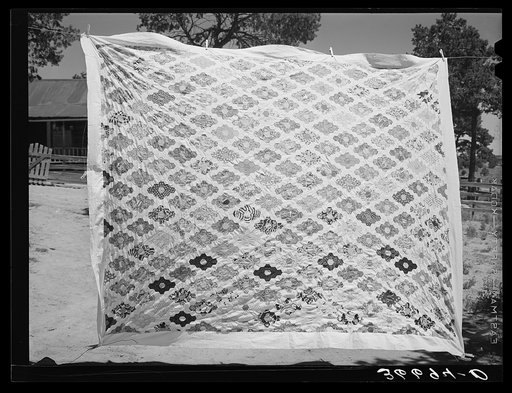 Quilt made by Mrs. Bill Stagg. Pie Town, New Mexico