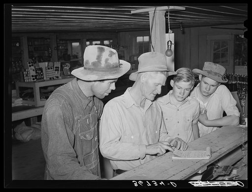 Farmers in general store at Pie Town, New Mexico