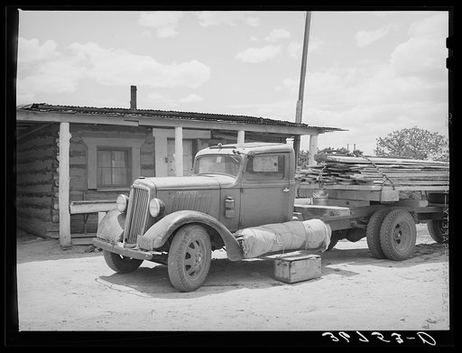 Truck which hauls lumber from a small sawmill near Pie Town, New Mexico