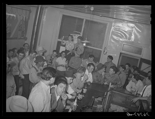 Barroom scene at Mogollon, New Mexico. This was payday