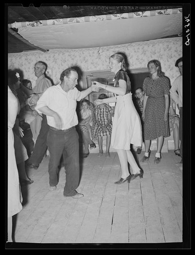 "Swing your partner" figure in a square dance at Pie Town, New Mexico