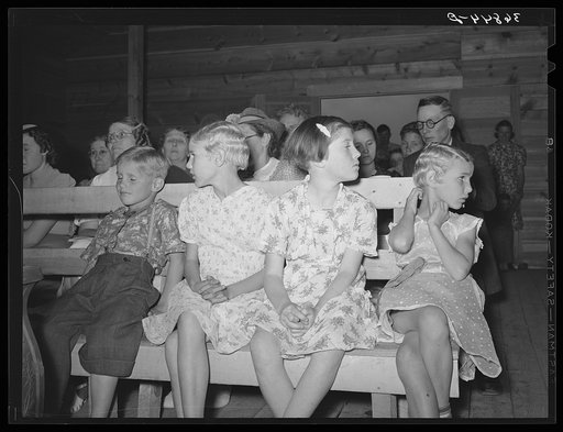 Children at community singing. Pie Town, New Mexico